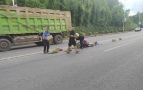 【夏季行動】“貨車途中‘卸貨’，民警秒變‘搬運(yùn)工’，群眾也來湊熱鬧”縮略圖